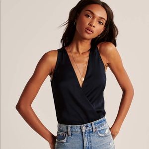 NWT Abercrombie Satin Wrap Front Bodysuit